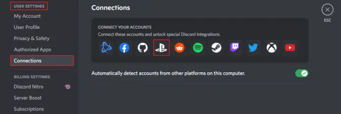 Connect your Discord to PS4