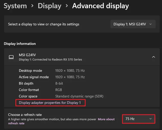 How to set display refresh rate to fix monitor issues