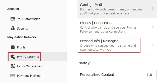 Playstation privacy settings
