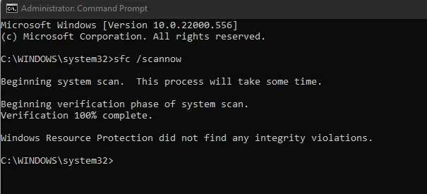 Use SFC scannow to fix system files and lower Service Host Sysmain's high disk usage