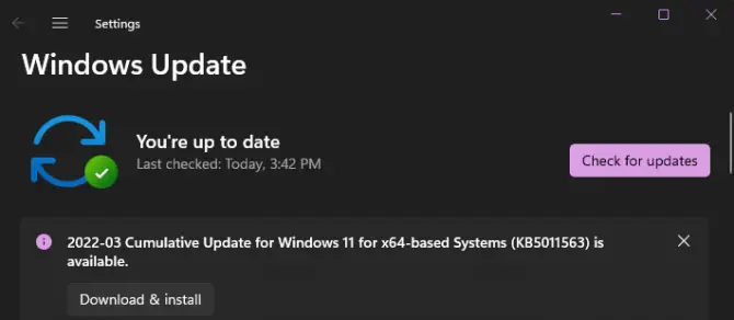 A Windows Update can restore a missing msvcr110.dll file
