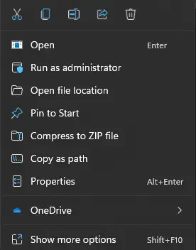 Open file location