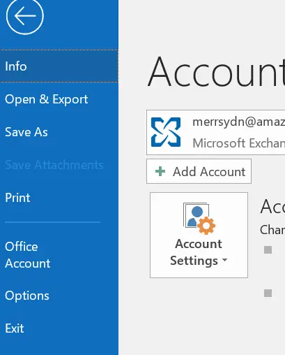 Outlook options
