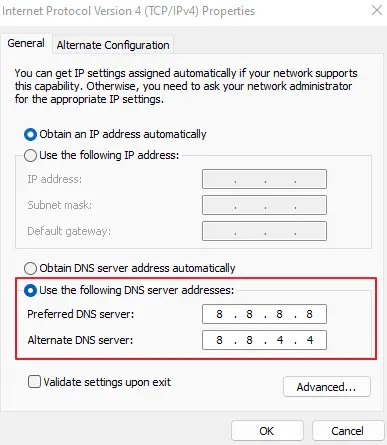 Update DNS server settings to resolve the please wait for the gpsvc startup issue