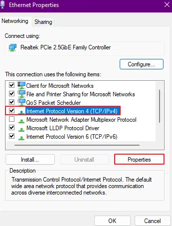 IPv4 properties