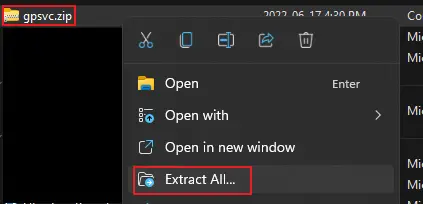 Extract the zip file