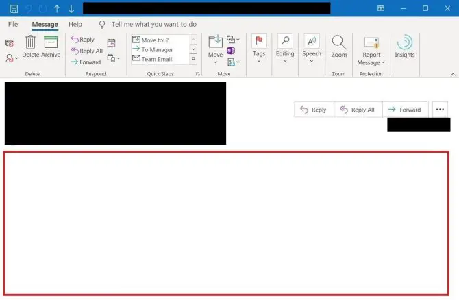 Can't view email content in Outlook when message body disappears