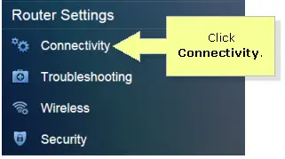 Linksys connectivity settings