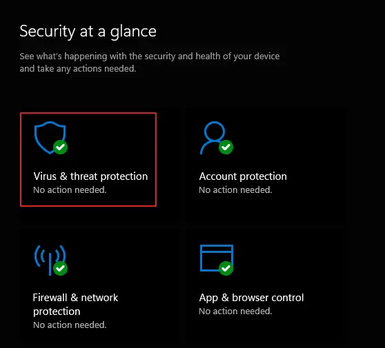 virus & threat protection - windows defender