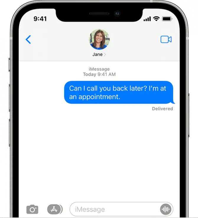 A blue iMessage text with the Delivered flag means that the contact has received your message and you are not blocked.