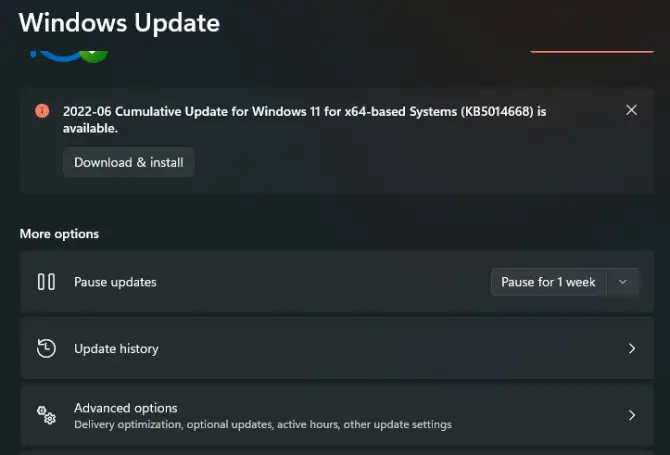 Windows Update history
