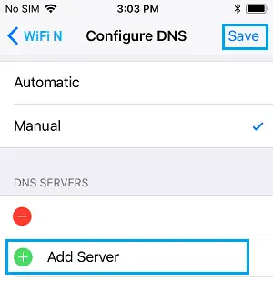 Apple iPad DNS add server
