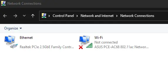 network connections - ethernet cable or wi-fi