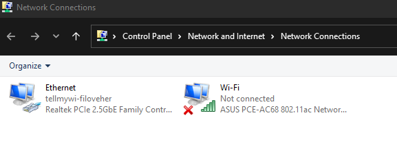 network connections options