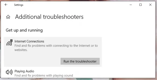 additional troubleshooters