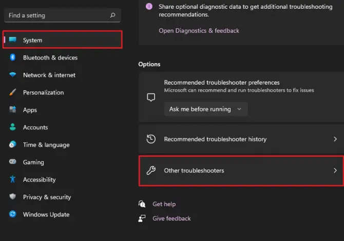 choose other troubleshooters to fix "undoing changes made to your computer" error