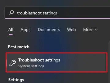 troubleshoot settings