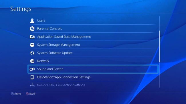 choose network from PS4 settings menu