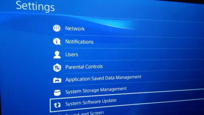 System Software Update option - to fix PS4 keeps freezing issue