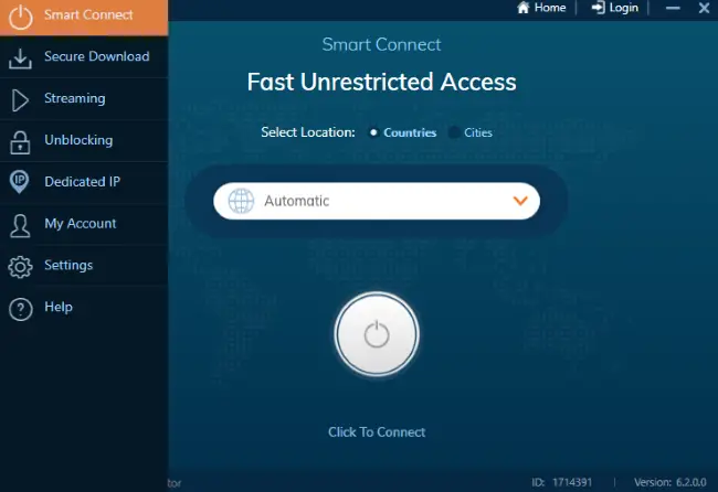 Ivacy VPN - Smart Connect screen