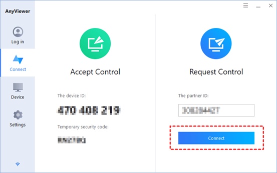 AnyViewer - request control access