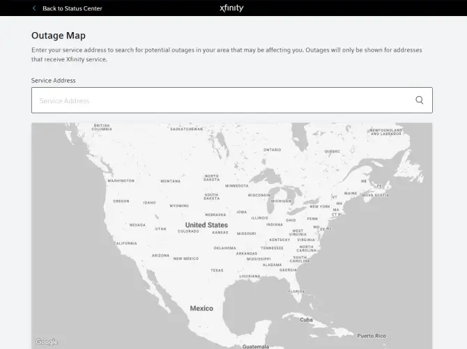 Xfinity service outage map