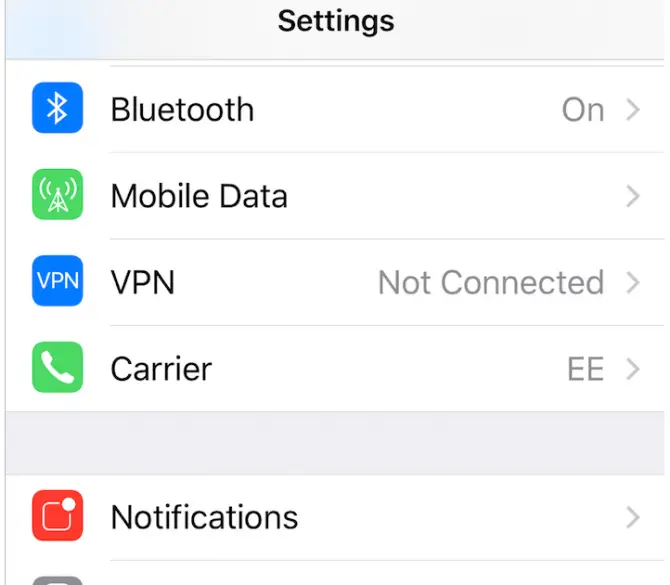 disconnect VPN on iPhone