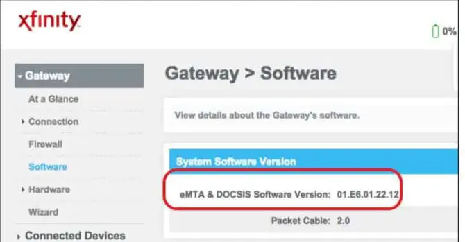 Xfinity Gateway software update