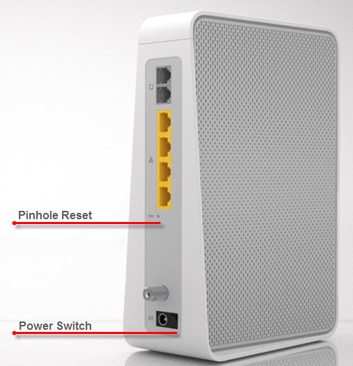 Virgin Hub 3 ports and reset button