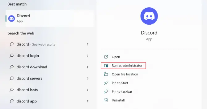 run Discord as administrator to fix Discord stream lagging