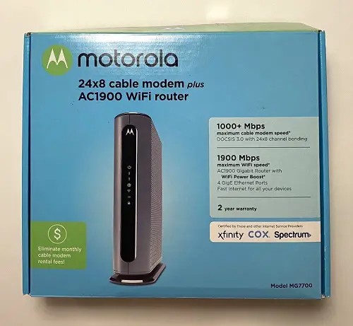 Motorola MG7700 modem router combo